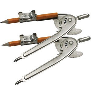 Charles Leonard Ball Bearing Compass with Golf Pencil, Safety Point, 12 Per Pack, 2 Packs - 1 of 4