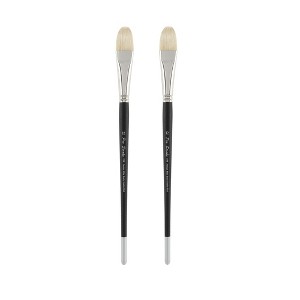 Creative Mark Pro Stroke Premium White Chungking Hog Bristle Artist Paint Brush - Filbert - Natural Bristle Brush w/ Great Control Suitable for Oils, - 1 of 4