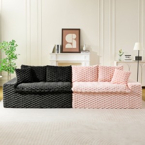 VASIP Luxury Color-Block Turtle Velvet Modular Sofa, Flexible Arrangeable Design for Single Row, Side-by-Side or Facing Layout ,for Living Room - 1 of 4