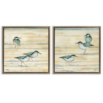 Stupell Industries Sandpipers Abstract Water Shoreline, 25" x 25"