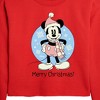 Disney Mickey Merry Christmas Cropped Long Sleeve Crew Neck Sweatshirt - Red - X-Large - 2 of 3