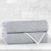 Viscose Cotton Blend Medium Weight Soft Textured Ribbed Towel Set by Blue Nile Mills - 2 of 4