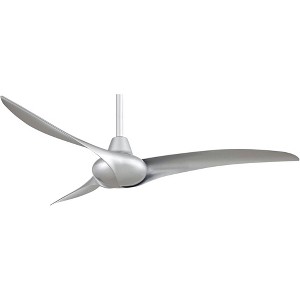 52" Minka Aire Modern 3 Blade Indoor Ceiling Fan with Remote Control Silver for Living Room Kitchen Bedroom Family Dining House - 1 of 4