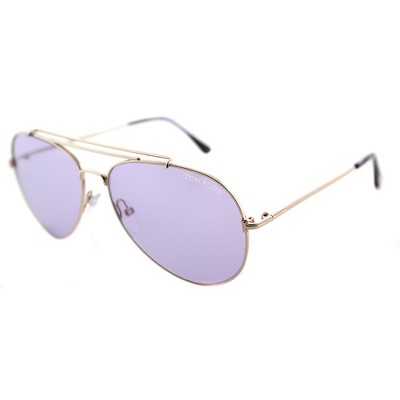 Tom Ford Indiana TF 497 28Y Unisex Aviator Sunglasses Shiny Rose Gold 58mm