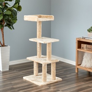 Two by Two Albany - Beige Scratching Post Cat Furniture - 44.1 in. Tall - 1 of 4