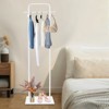 YIYIBYUS Black Clothing Racks with Shelf, Heavy Duty Free-Standing Metal Garment Rack for Hanging Clothes, Modern Coat Rack Entryway - 2 of 4