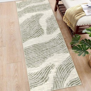 Area Rug Geometric Stripes Rug Modern Washable Living Room Rug Low Pile Non-Slip Throw Rugs for Bedroom Office - 1 of 4