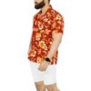 LA LEELA Men's Hawaiian Shirts Short Sleeve Button Down Shirt Floral Shirt Men Casual Vacation Summer Party Caribbean Shirts Funny - 4 of 4