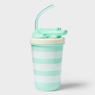 17 fl oz Tumbler with Figural Alligator Lid Green - Sun Squad™