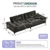 VASIP 104" Modern 4-Seat Chenille Cloud Sofa, Wide Removable Armrests ,with Metal Legs & 2 Pillows for Living Room, Apartment, Office,Beige - 3 of 4