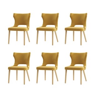 Leticia Mid-century Modern Wingback Dining Chair with Solid Wood Legs Set of 6|ARTFUL LIVING DESIGN - 1 of 4