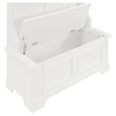 White Hall Tree with Storage Bench and Hooks