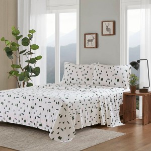 Sapphtopaz Bedding Set, Cotton Flannel Brushed on Both Sides Bedding Set 1 Fitted Sheet, 1 Flat Sheet, and Pillowcases, Machine Washable - 1 of 4