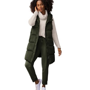 ellos Long Hooded Puffer Vest - 1 of 4