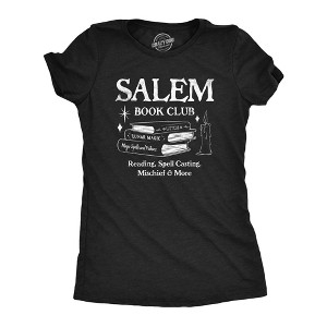 Womens Salem Book Club T Shirt Funny Halloween Witchcraft Joke Tee For Ladies - Crazy Dog Women's T Shirt - 1 of 4