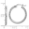 Black Bow Jewelry 2mm, Satin, Diamond Cut Sterling Silver Hoops - 20mm (3/4 Inch) - 4 of 4