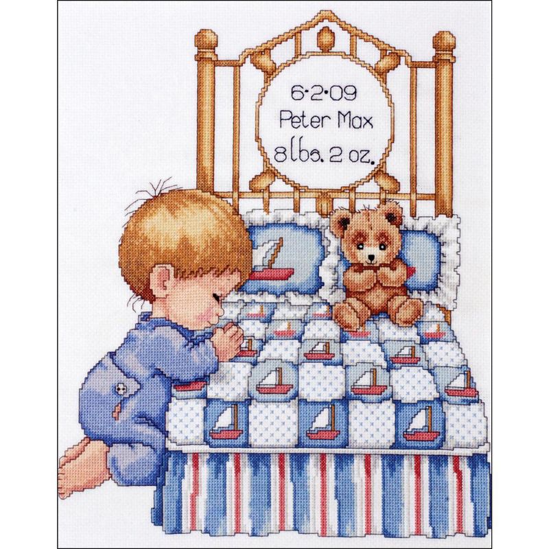 Tobin Counted Cross Stitch Kit 11"X14"-Bedtime Prayer Birth Record (14 Count), 2 of 3