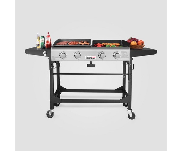 4 Burner Folding Gas Grill Griddle GD401 Black - Royal Gourmet