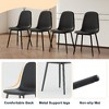 Lyngins Modern Armless Dining Chair Set of 4, Linen-Cotton Living Room Chair with Black Metal Legs, Ergonomic Kitchen Chair, Spoon Shaped Chair - 2 of 4