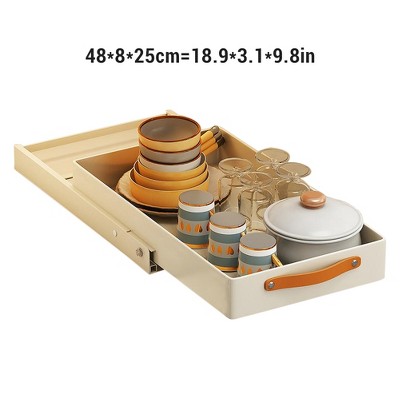 Slide Out Under Sink Cabinet Organizer, Adhesive Stainless Steel Pantry Shelves, Drainage Tray Rack Pull Out Cabinet Organizer For Bathroom Kitchen