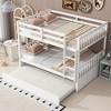 Ridstar 78.6 in. W Full-Size Rubberwood Bed with Pull-Out Bed, Ladder & Guardrail-White - 3 of 4