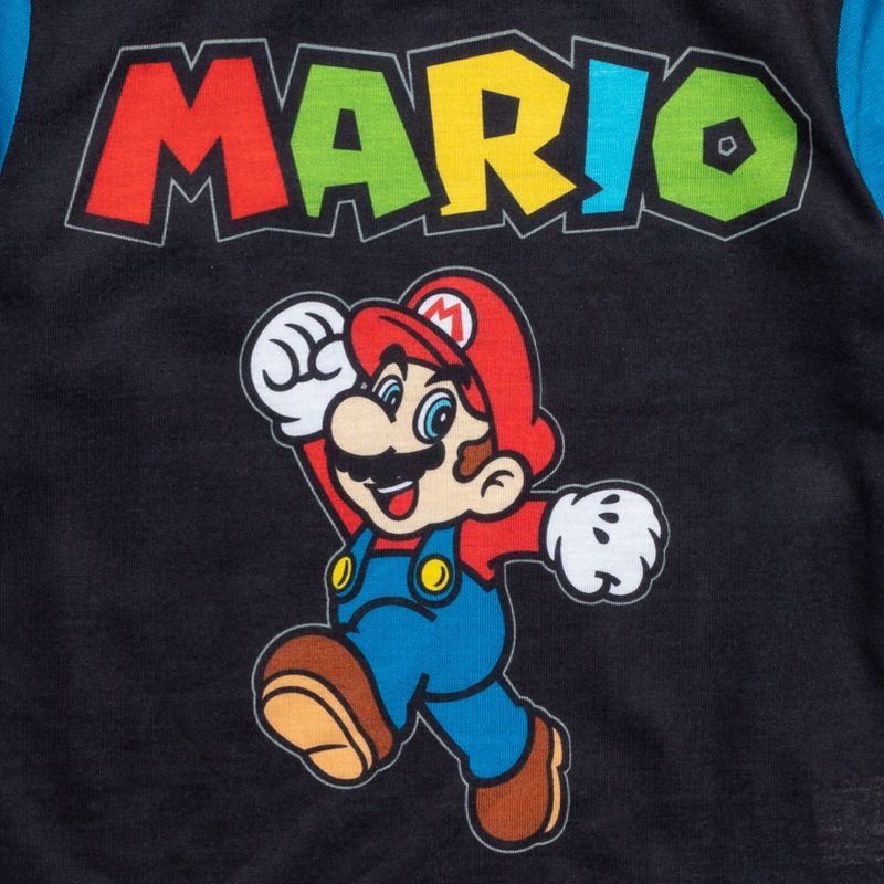 SUPER MARIO Nintendo Luigi Mario Pajama Shirt and Pants Sleep Set Toddler, 5 of 8