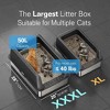Extra Large Stainless Steel Litter Box with Lid, XXL Cat Litter Boxes, Litter Box for Multiple Cats, Non-Sticky, Anti-Urine Leakage, Gray - 2 of 4