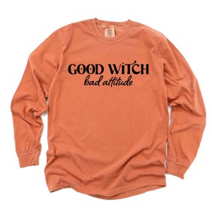 Simply Sage Market Good Witch Bad Attitude Garment Dyed Long Sleeve - 1 of 4