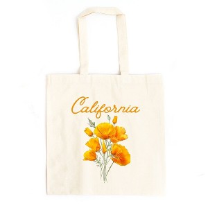 City Creek Prints California Flower Colorful Canvas Tote Bag - 15x16 - Natural - 1 of 2