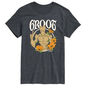 Men's - Marvel - Guardians of the Galaxy Groot Peace Flowers Short Sleeve Graphic T-Shirt - 1 of 4