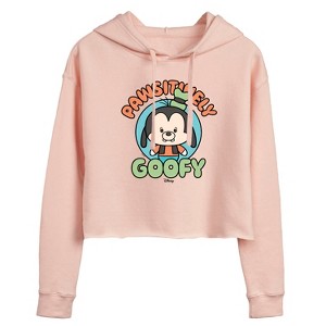 Women's - Disney - Pawsitively Goofy Cropped Graphic Hoodie - 1 of 3