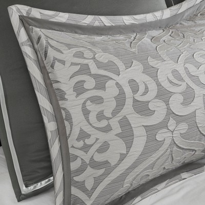 Silver Queen 8-Piece Microfiber Jacquard Comforter Set