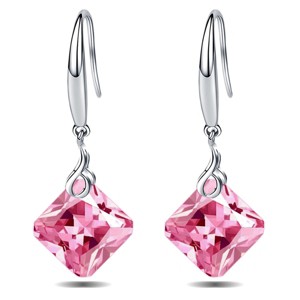 Paaaawaters 925 Sterling Silver Square Shape Cubic Zirconia Dangle Earring for Women - 1 of 4
