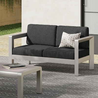 Mid-Century Modern Upholstered Loveseat 2 Seater Sofa-Christopher Knight Home