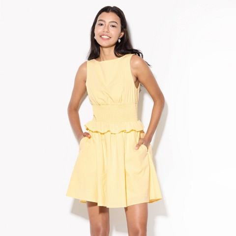Женские платья Wild Fable Women's Sleeveless Smocked Waist Mini Dress - Wild Fable™ Yellow L