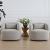 KINWELL 34" Wide Boucle Fabric Upholstered Swivel Armchair (Set of 2) - 3 of 4