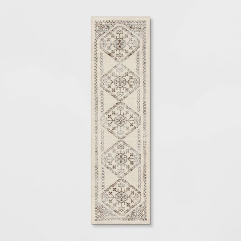 2'x7' Washable Runner Kensington Persian Style Cream Rug Cream - Threshold™  : Target