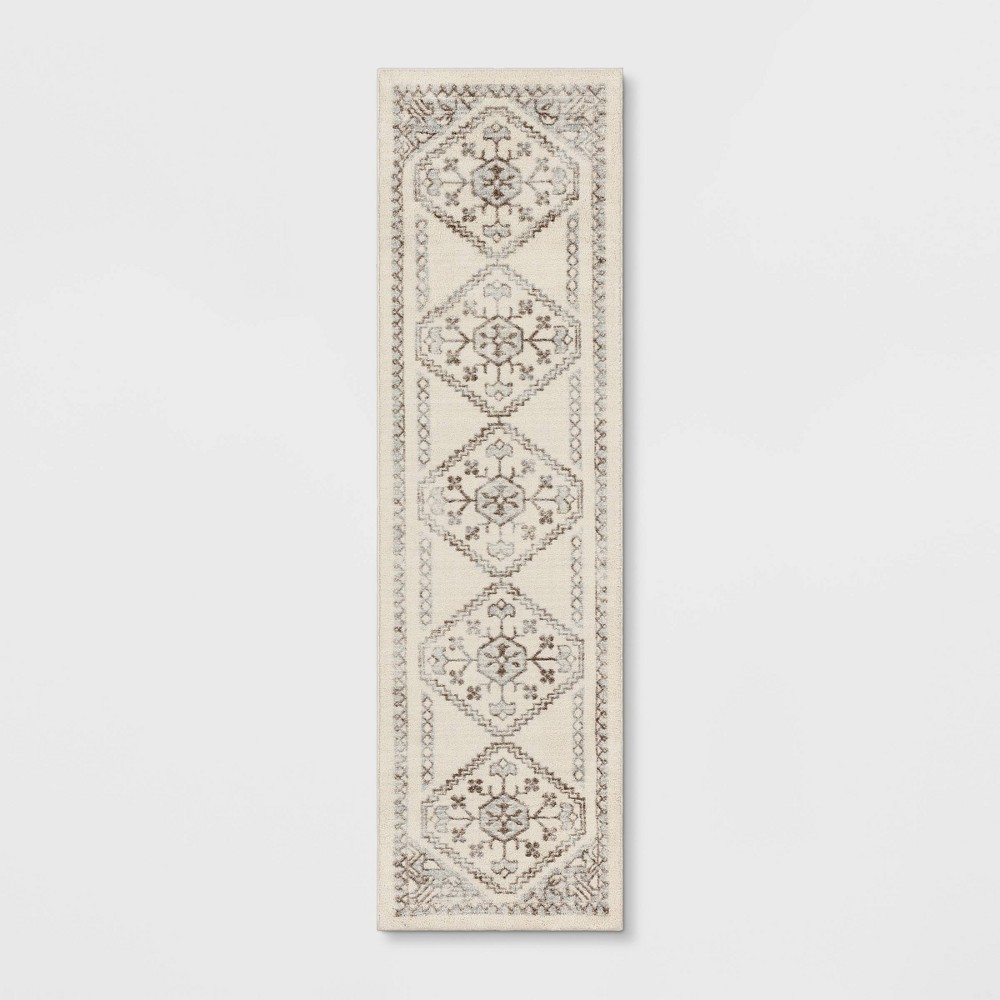2'x7' Runner Kensington Washable Persian Style Cream Rug Cream - Threshold™