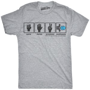 Mens Rock Paper Scissors Hadouken T shirt Funny Video Gamer Nerdy Graphic Tee - Crazy Dog Men's T Shirt - 1 of 4