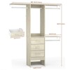 Aheaplus 4FT Small Closet Organizer with Fabric Drawers, DIY Closet System with Hanging Rods and Storage Shelves - 3 of 4