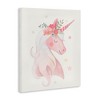 Stupell Industries Pastel Smiling Unicorn Pink Flower Blossom Crown Canvas Art, 30" x 40" - 2 of 4