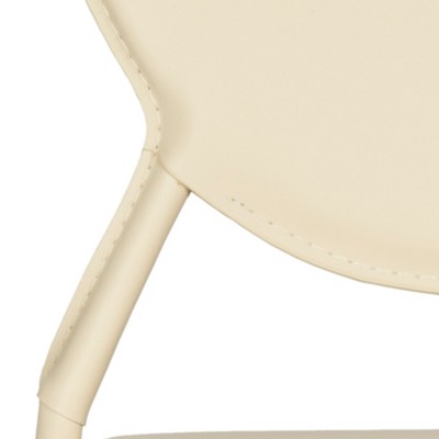 Butter Cream Upholstered Leather Side Chair, 37" Height