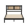 CAVINAS Full/Queen Size Elegant Wood Platform Bed Frame with Natural Rattan Headboard,No Box Spring Needed - 4 of 4