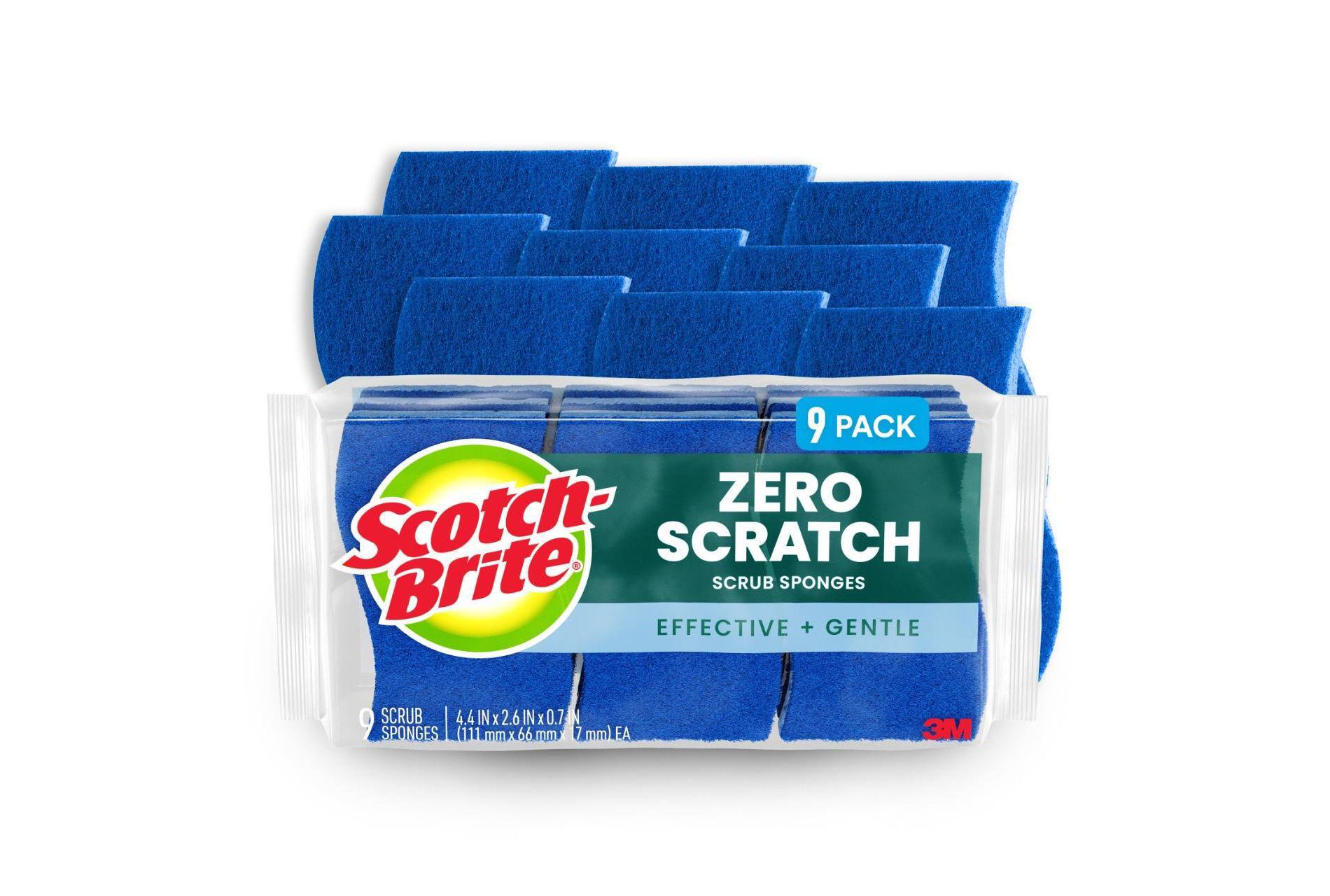 Scotch-Brite Zero-Scratch Scrub Sponges - 9ct: Cellulose Material