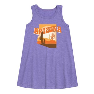 Girls' - Instant Message - Arizona Desert Graphic Sleeveless Aline Dress - 1 of 4