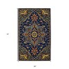 Blue Teal And Brick Red Wool Medallion Hand Tufted Area Rug - 3 of 4