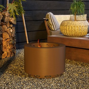 CAVINAS 19" Fire Pit with Poker Outdoor Grill Durable Outside Grills Outdoor Cooking for Outdoor Grilling and Travel - 1 of 4