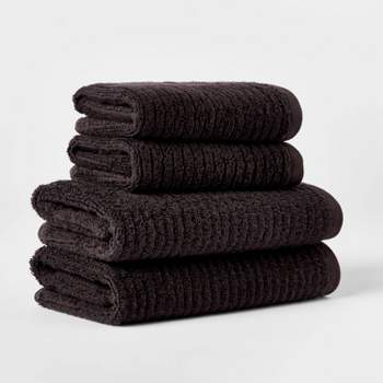 Black Hand and Bath Towels, Hand Towels, Custom Towels, Black, Black  Lattice, Black Bathroom, Black Towel, Quatrefoil Towel 