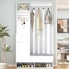 HDZNVF Multifunctional Hallway Shoe Cabinet with Pegboard, White - 2 of 4