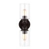 LED 2-Light Jules Edison Cylinder Iron/Seeded Glass Contemporary Wall Sconce Oil Rubbed Bronze - JONATHAN Y: Bathroom Vanity Lighting, Art Deco Style - 4 of 4